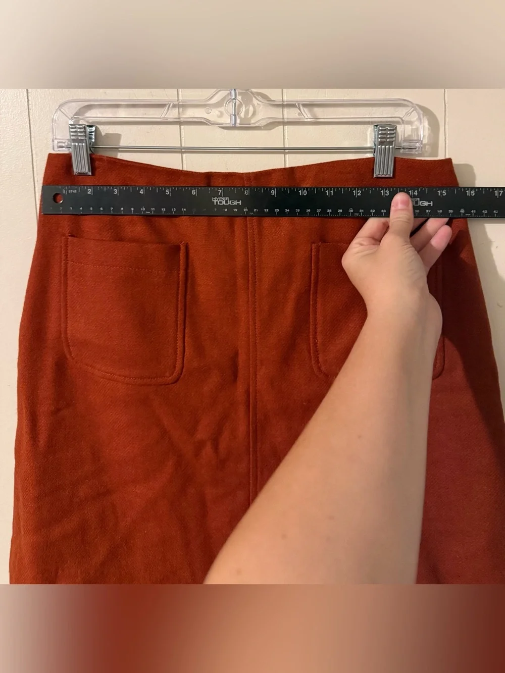 Madewell NWOT Museum Patch-Pocket Mini Skirt in Faded Rust, Size 8